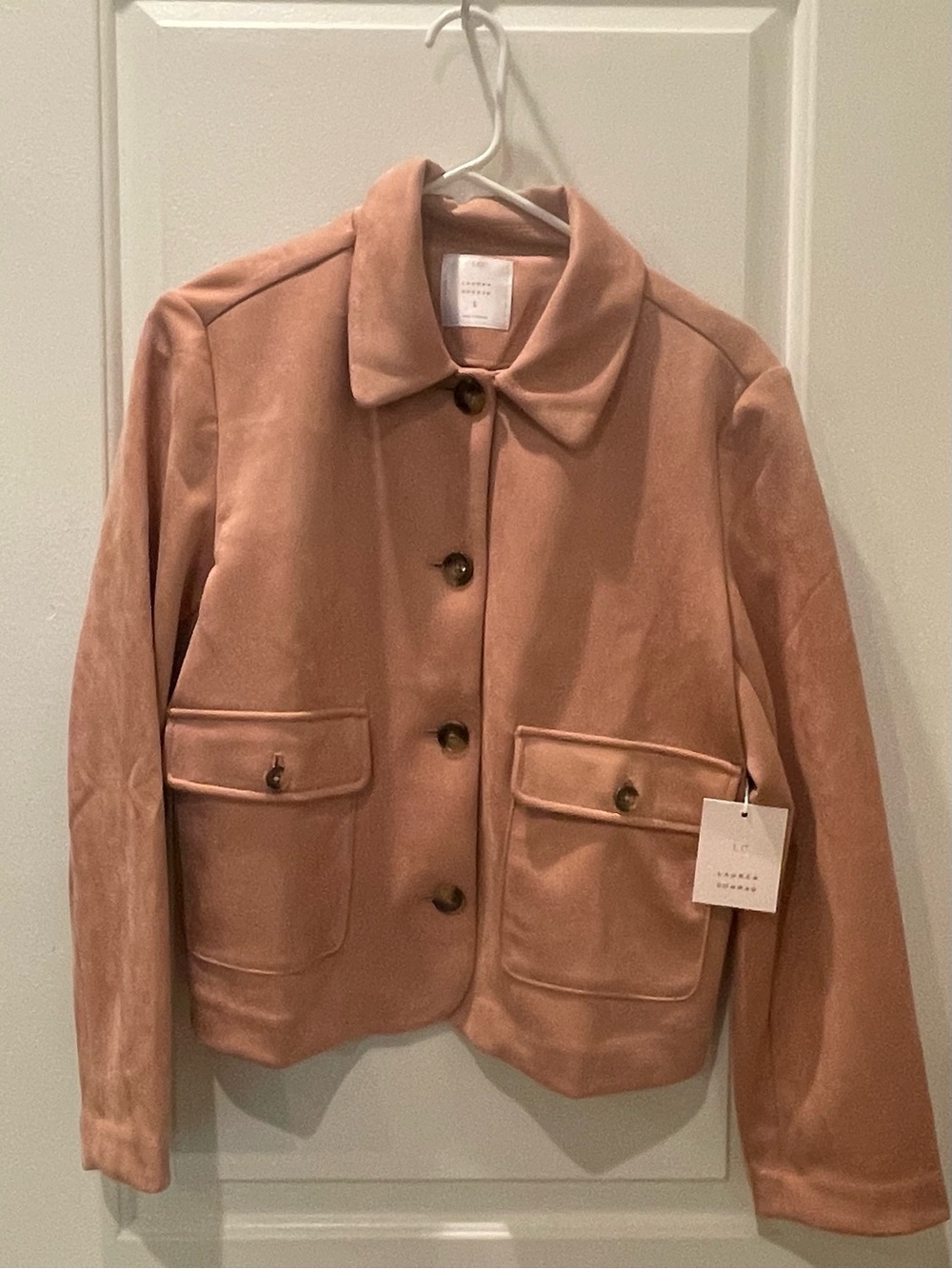 NEW…LC Lauren Conrad Faux Suede Button-Front Jacket - Picture 6 of 6